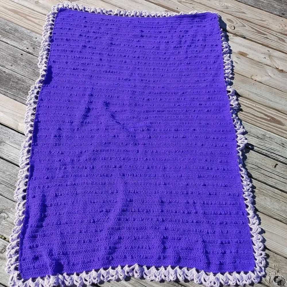 Hand Crochet Purple Lavender Lace Like Crochet Tri
